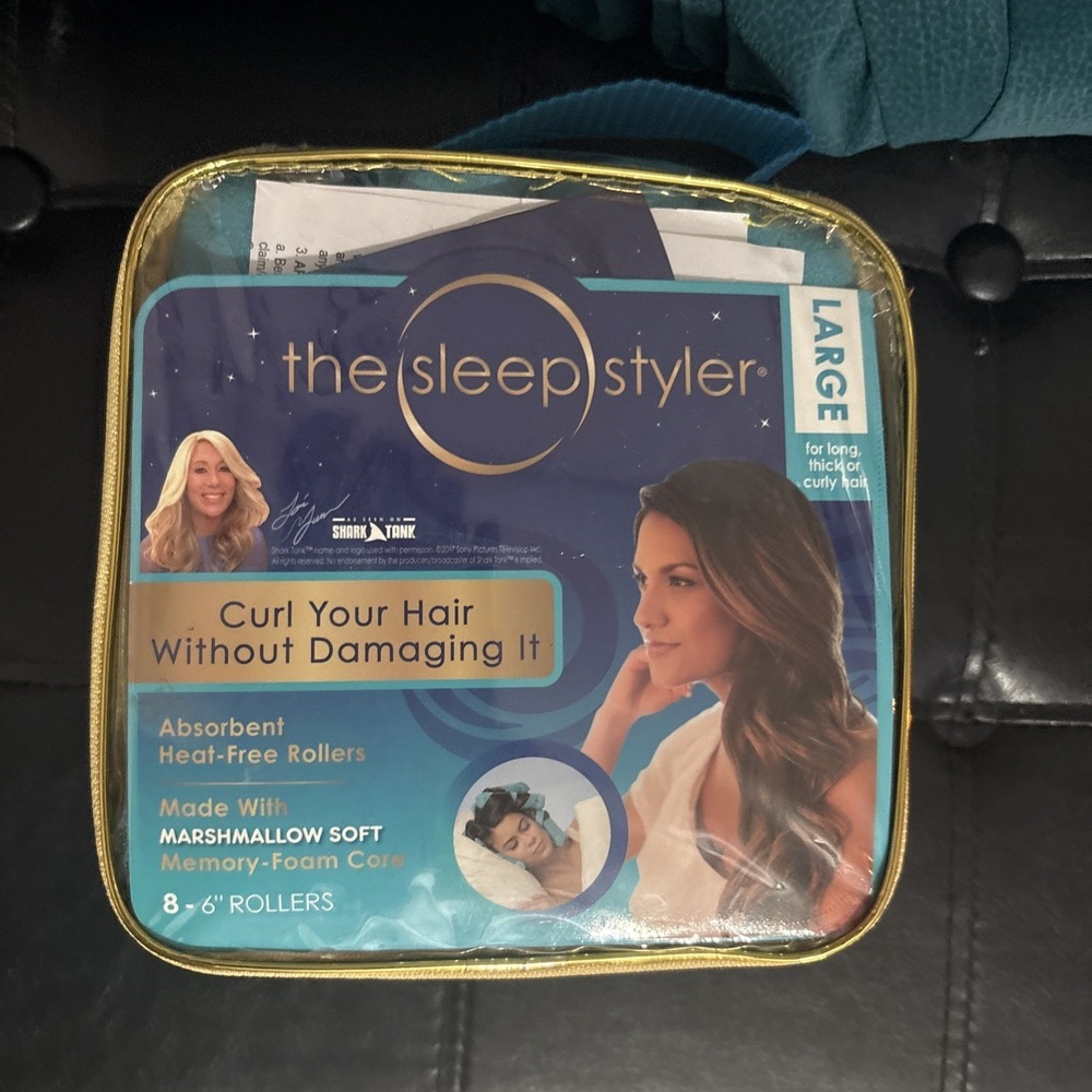 The Sleep  Styler 6 Inch Night Curlers Large (8)Cushion Blue‎ Wraps